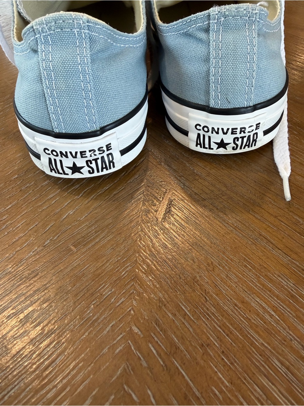 Converse Low Top Sneakers in Light Blue and White - Picture 3 of 9